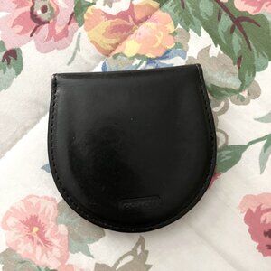 COACH Authentic, International Vintage BLACK LEATHER COIN CASE - Easy Slide